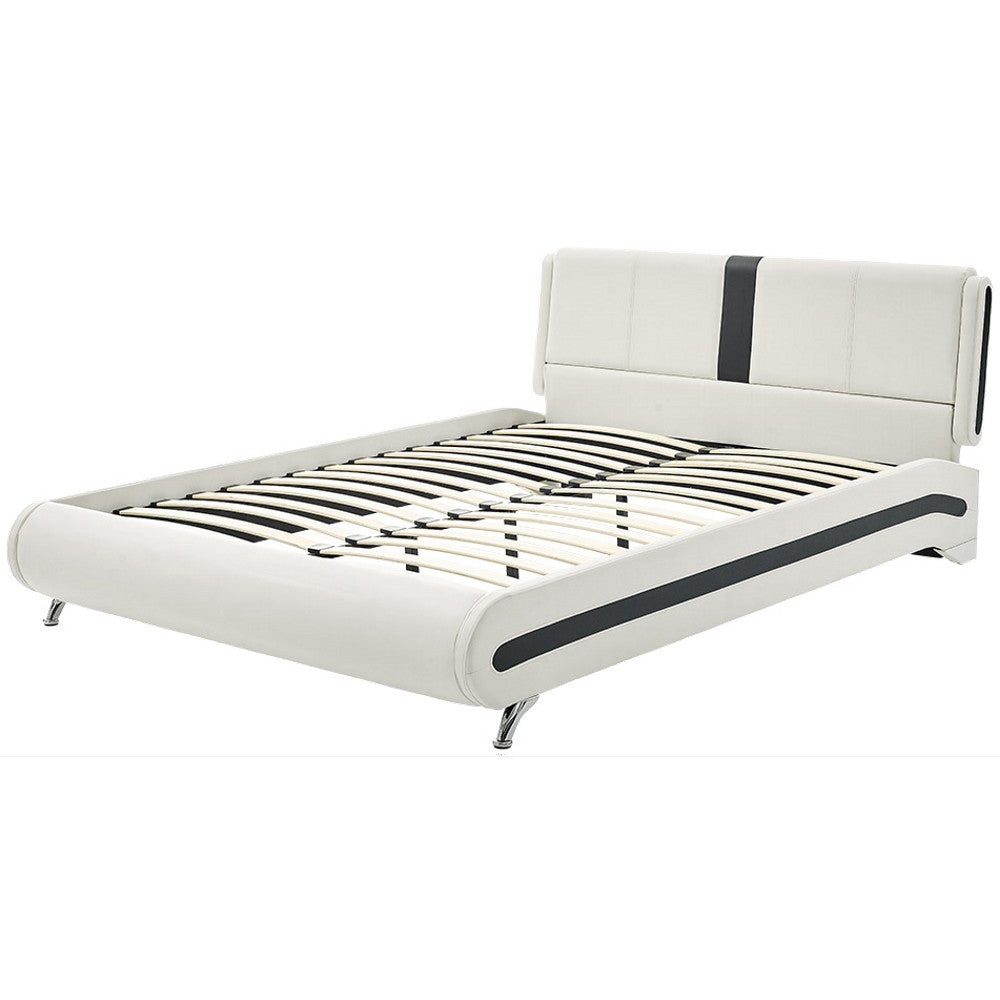 White Platform Queen Bedroom Set With Two Nightstands