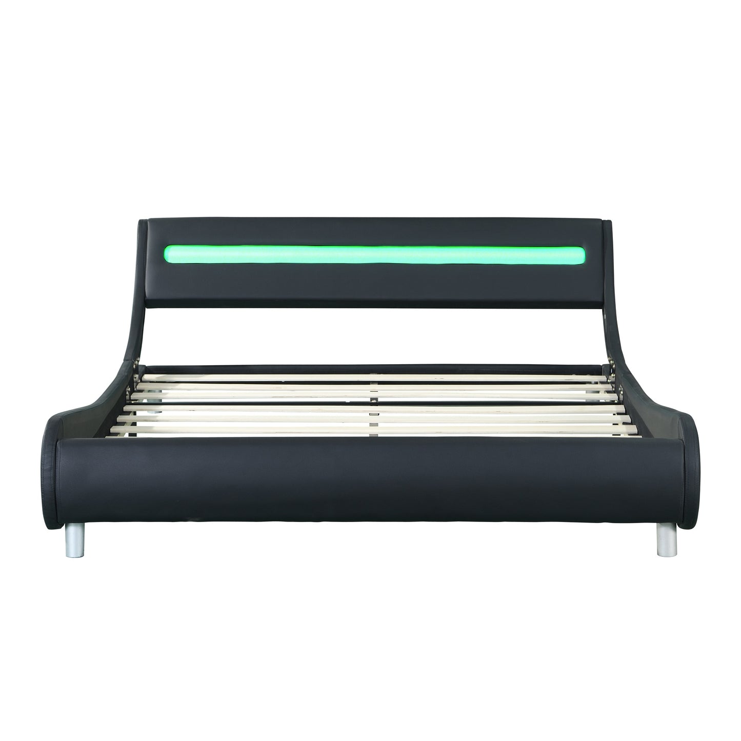 Curve Design Platform Bed With Led Lighting