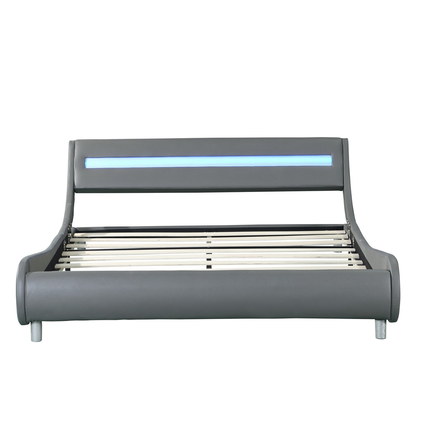 Curve Design Platform Bed With Led Lighting