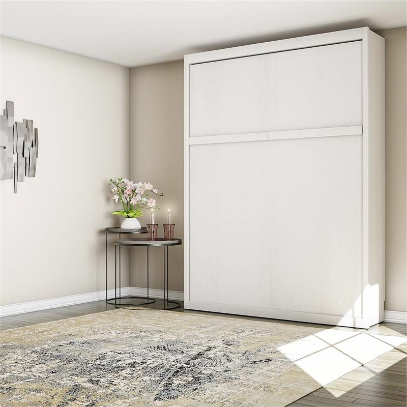 Queen size Murphy Bed Wallbed in Ivory Oak Wood Finish