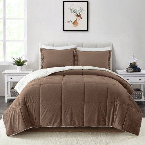 Plush Microfiber Reversible Comforter Set