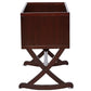 Solid Wood Rocking Baby Glider Cradle with Crib Mattress in Cherry Finish