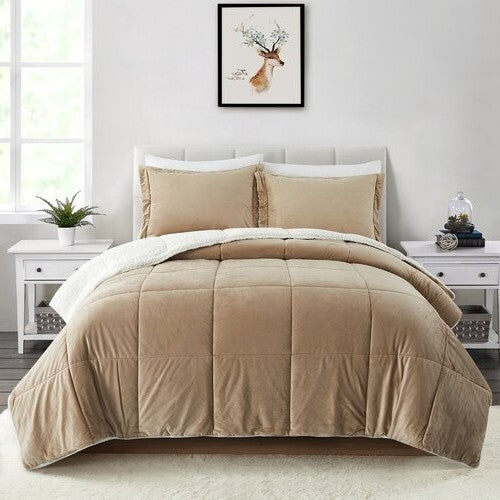 Plush Microfiber Reversible Comforter Set