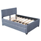 Bed Treasures™️ -Upholstered Platform Bed with Trundle
