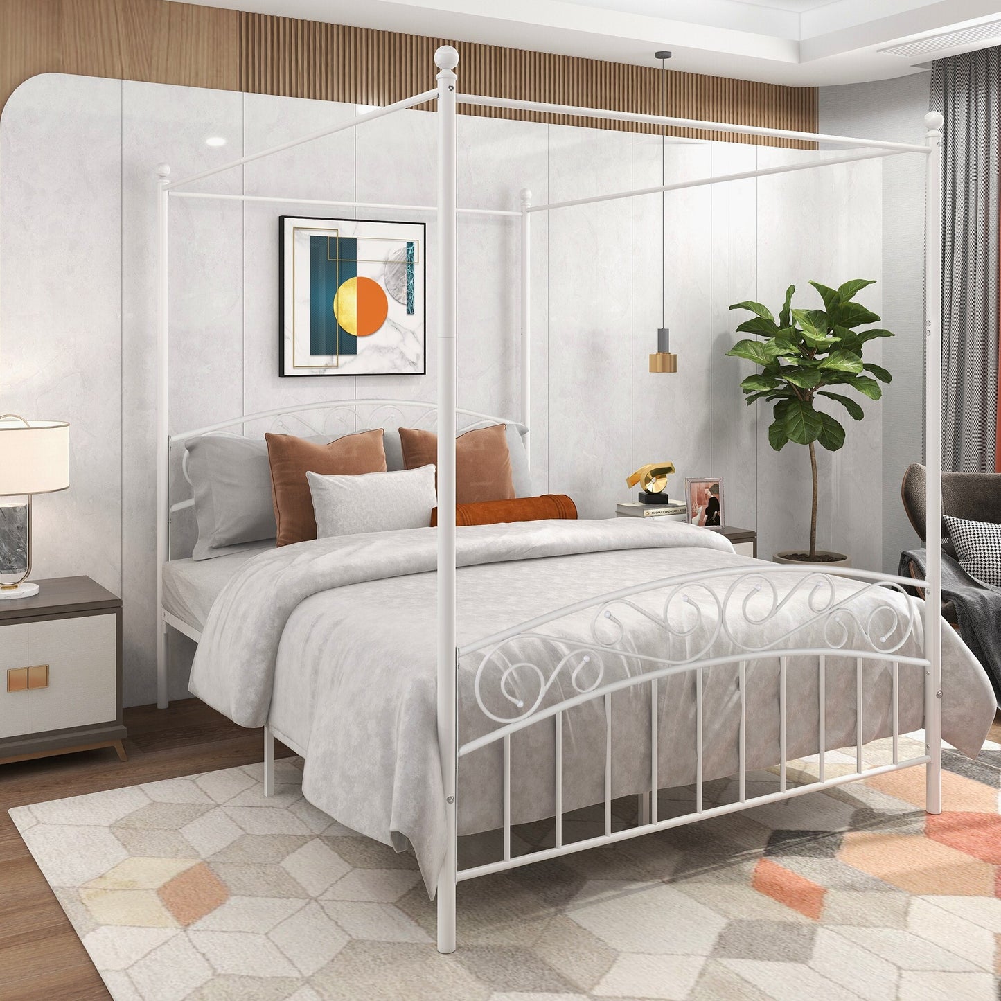 Bed Casa™️-Four-Post Metal Canopy Bed