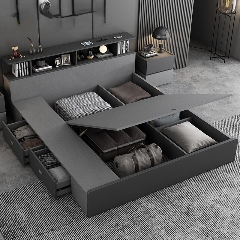 Modern Storage Bed With Nightstands