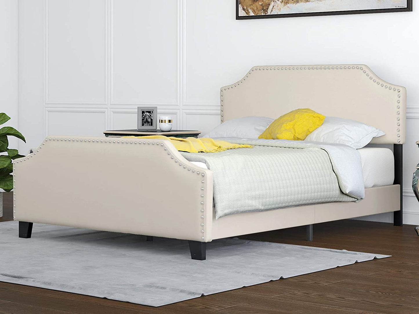 Bedstatic™️-Full Upholstered Platform Bed