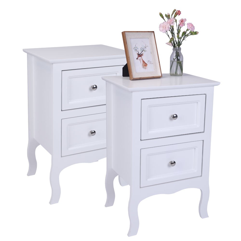 Country Style Two-Tier Nightstands Set