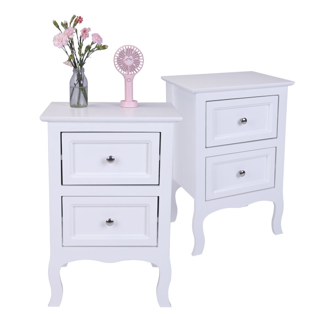 Country Style Two-Tier Nightstands Set