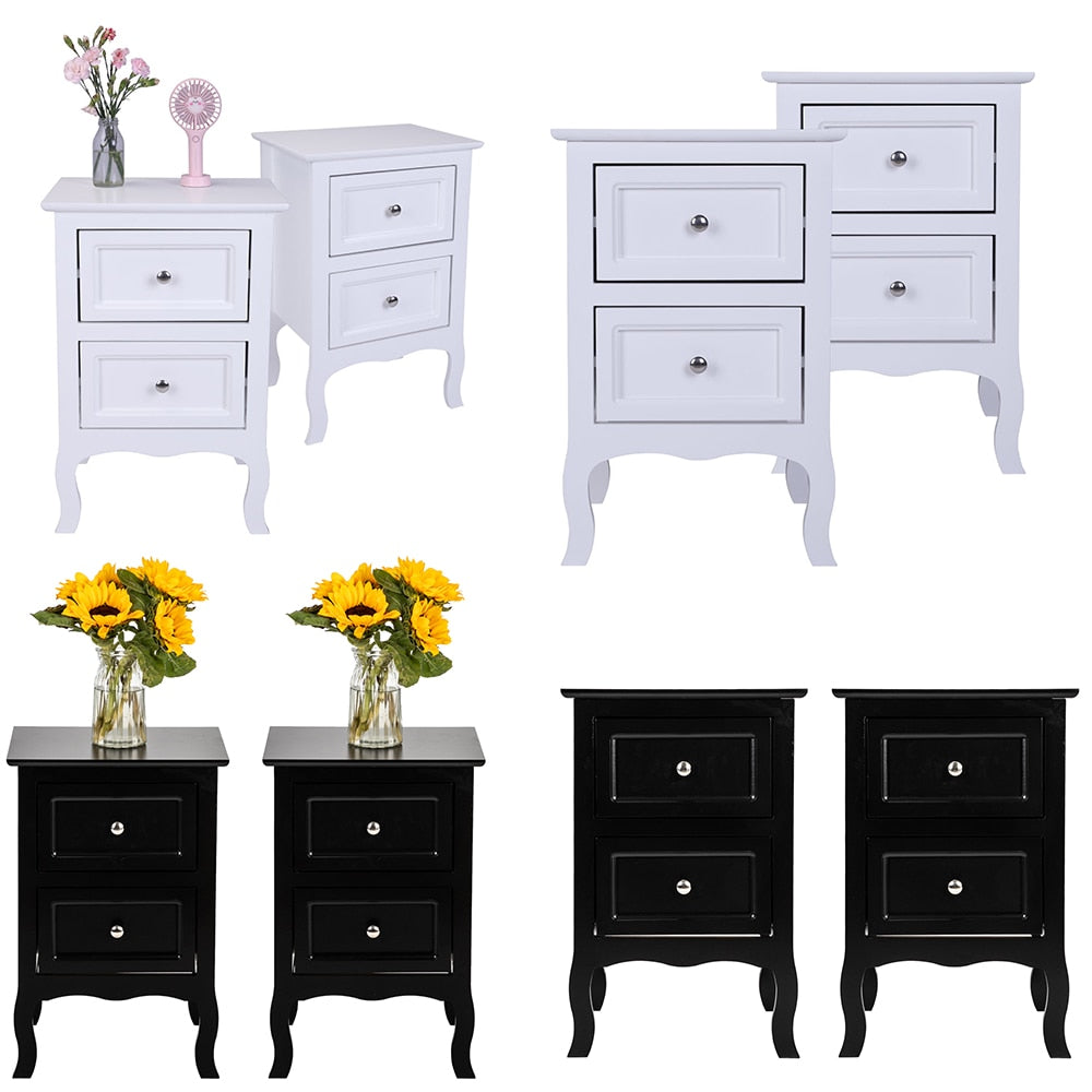 Country Style Two-Tier Nightstands Set