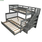 Twin-Over-Full Bunk Bed With Twin Size Trundle & Storage