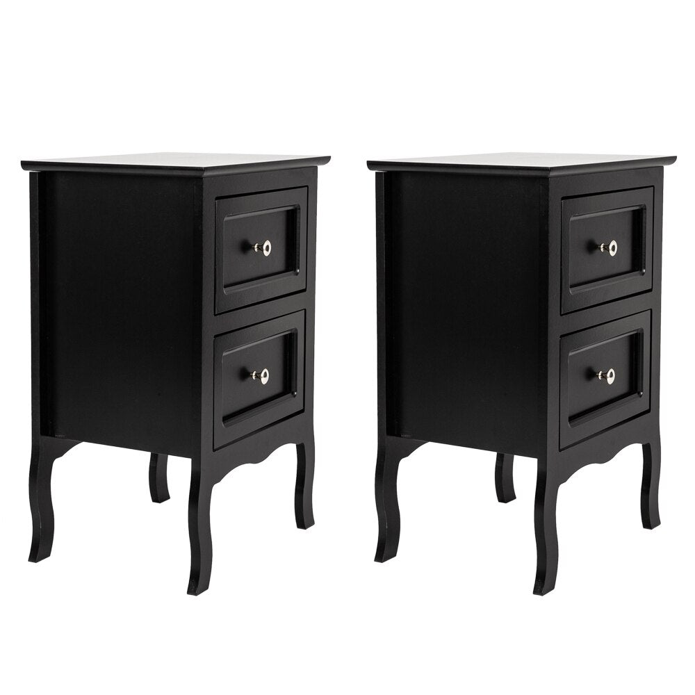 Country Style Two-Tier Nightstands Set