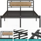 Bed Luxe™️-Vintage Queen Bed With Upholstered Headboard