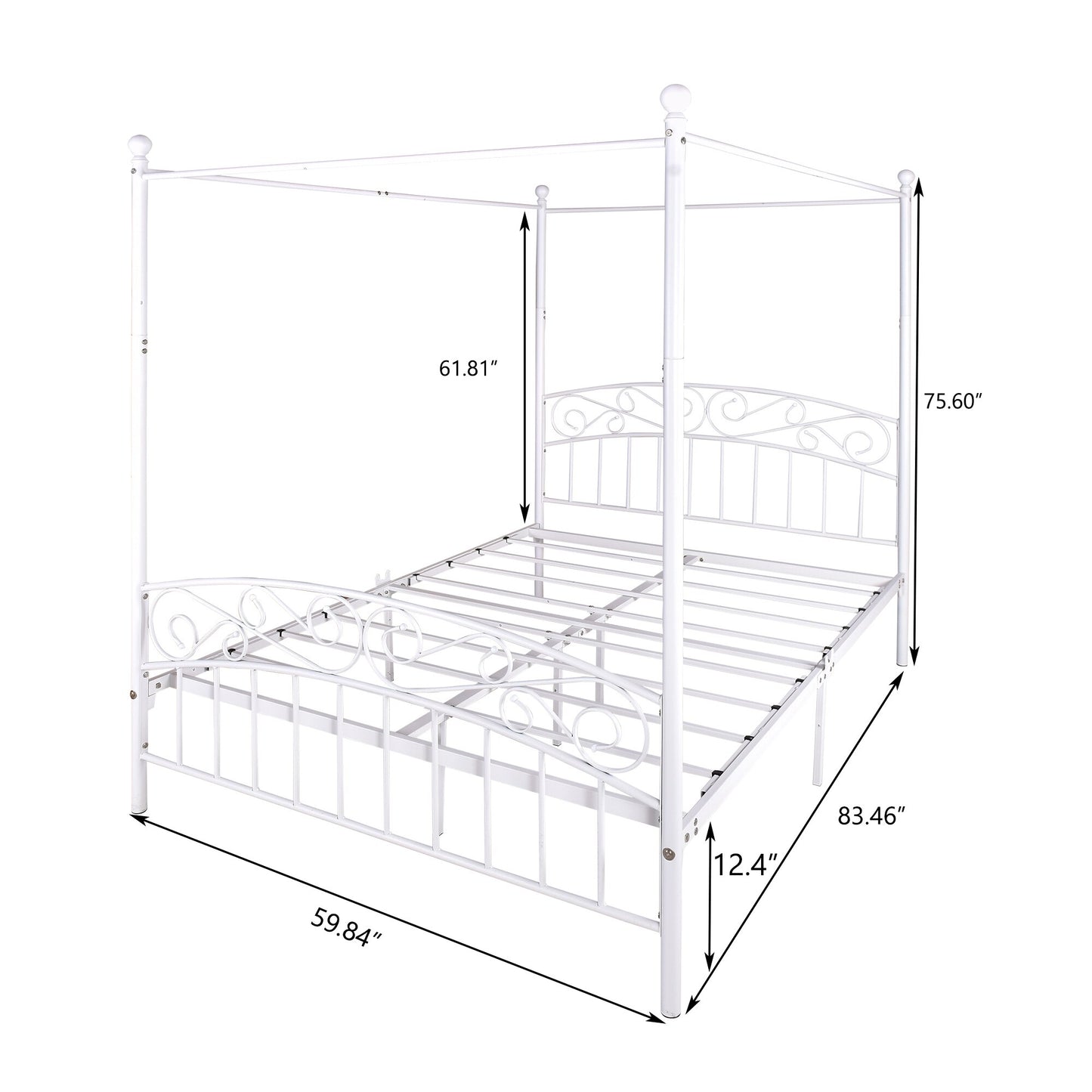 Bed Casa™️-Four-Post Metal Canopy Bed