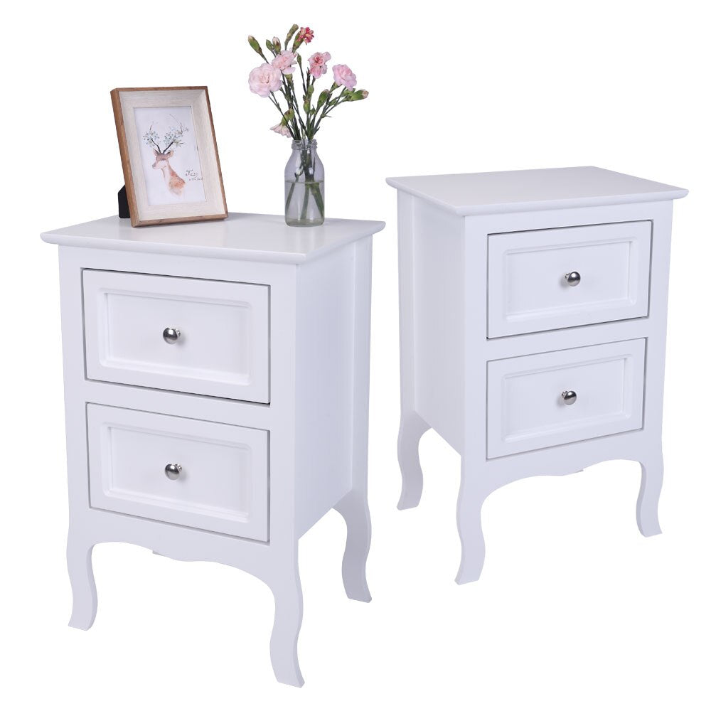 Country Style Two-Tier Nightstands Set