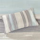 7 Piece Bed In A Bag Comforter Set Faux Silk Blue Stripes
