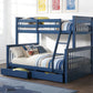Harley  Storage Bunk Bed With Navy Blue Finish