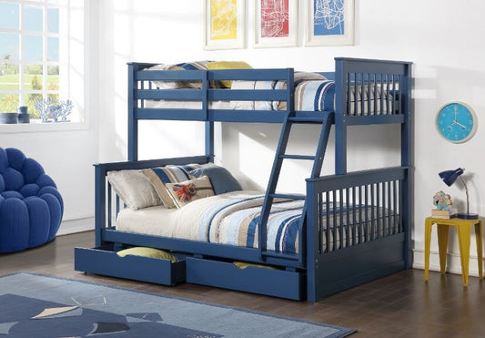 Harley  Storage Bunk Bed With Navy Blue Finish