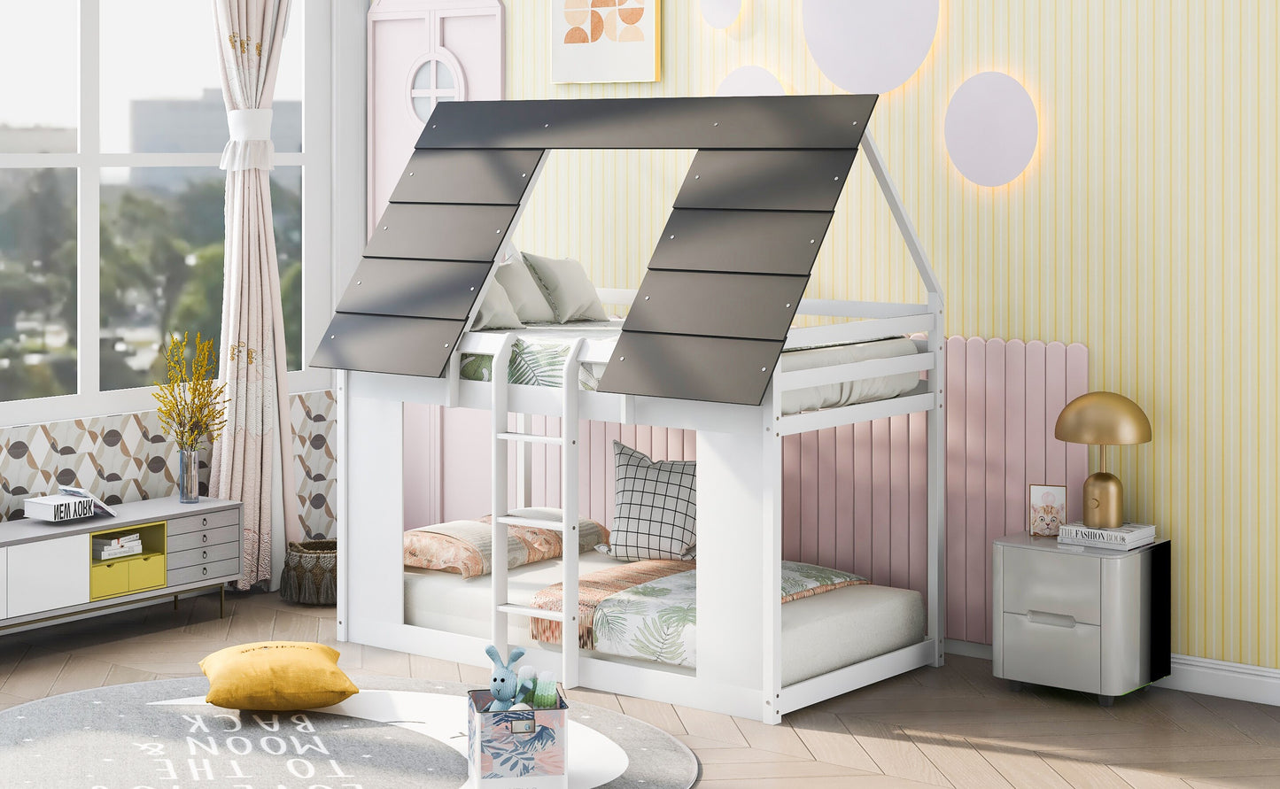 Modern Bunk Bed With Built-in Ladder