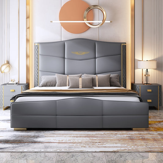 Luxury Modern Leather Bedroom Set