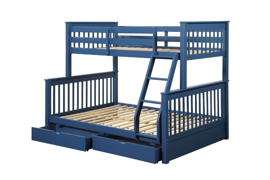 Harley  Storage Bunk Bed With Navy Blue Finish