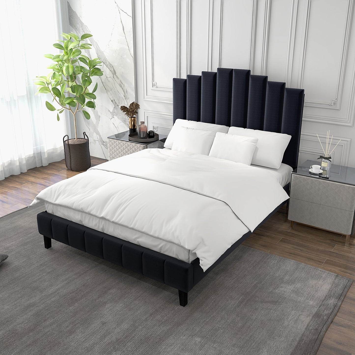 Pharsalia Platform Bed- With Headboard & Footboard