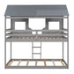 Modern Wooden Bunk Bed With Guardrail & Ladder