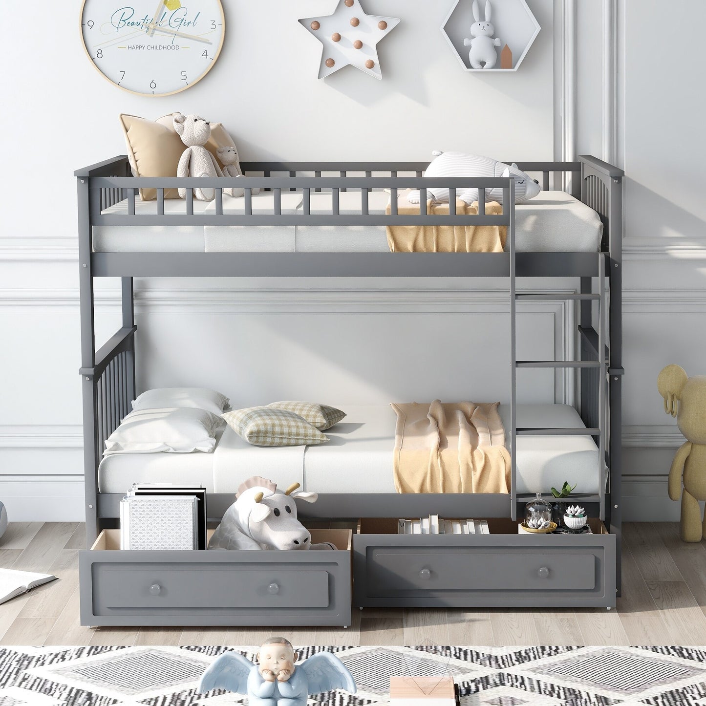 Minimalist And Modern Twin Bunk Bed