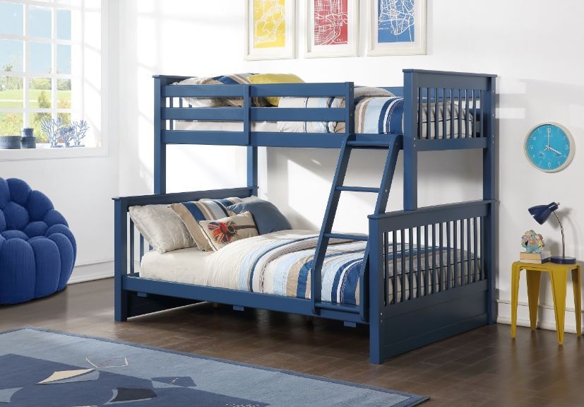 Harley  Storage Bunk Bed With Navy Blue Finish