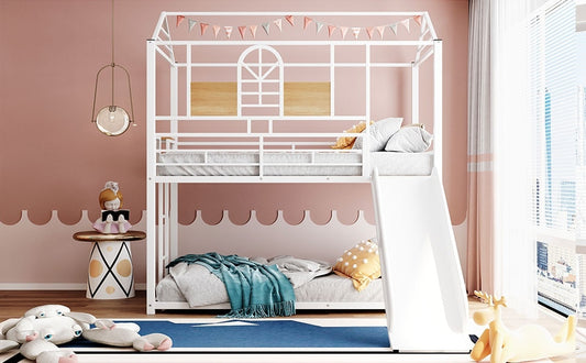 Modern Wooden Bunk Bed With Slide