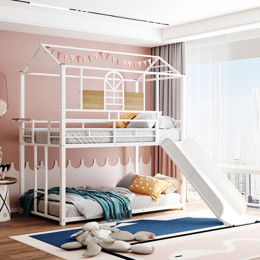 Modern Wooden Bunk Bed With Slide