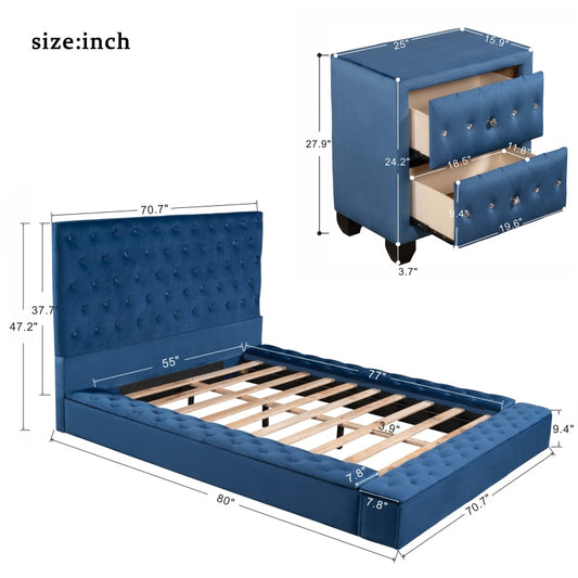 Blue Heaven™️ - Low Profile Platform Bedroom Set