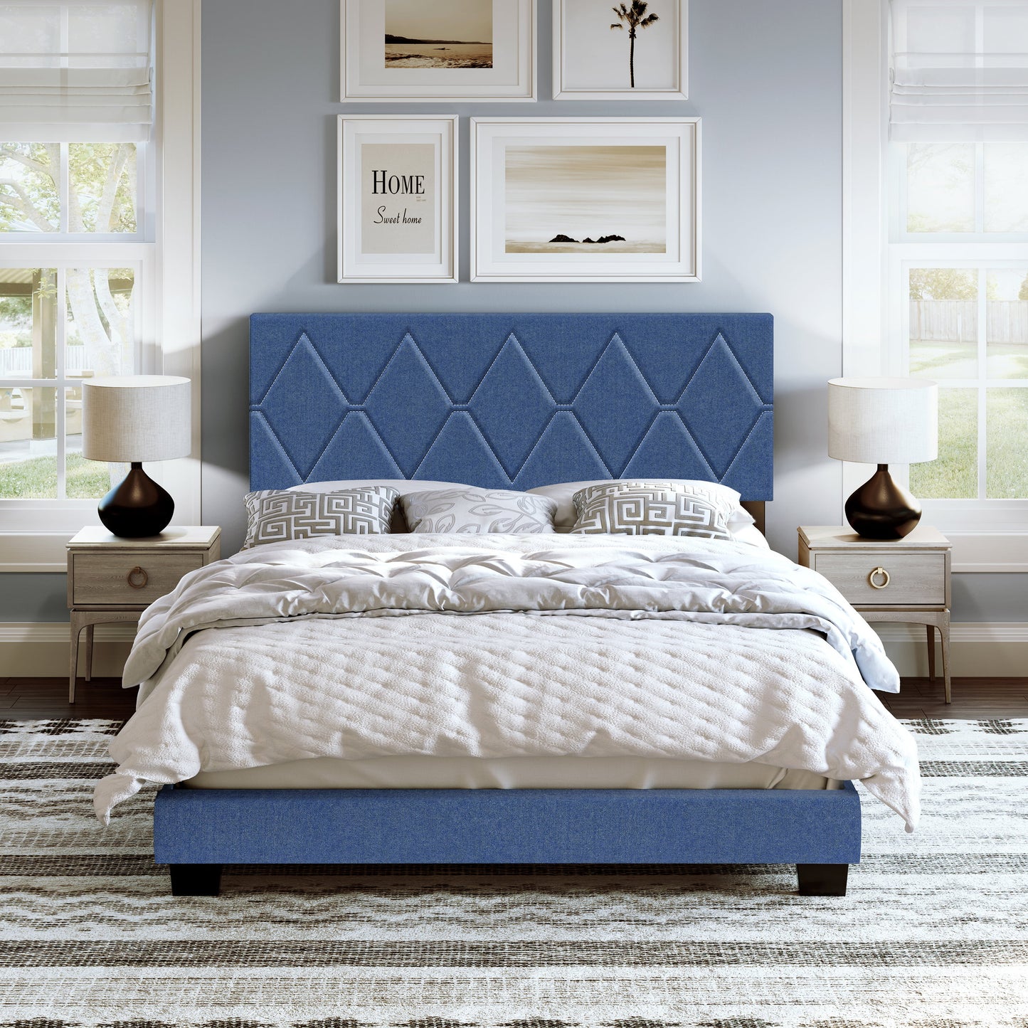 Charlat Upholstered Faux Leather Platform Bed