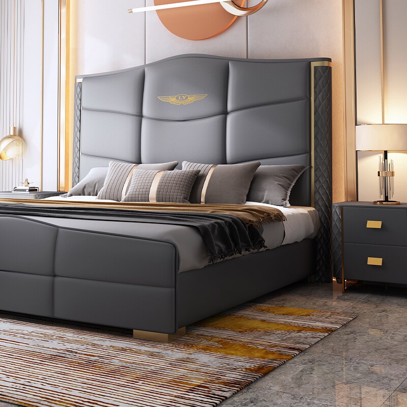 Luxury Modern Leather Bedroom Set