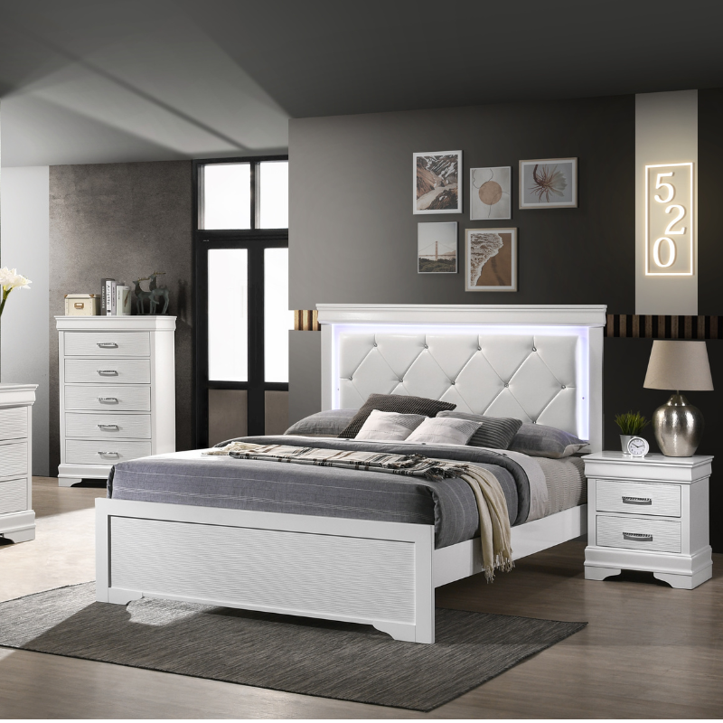 Tufted LED Bedroom Set