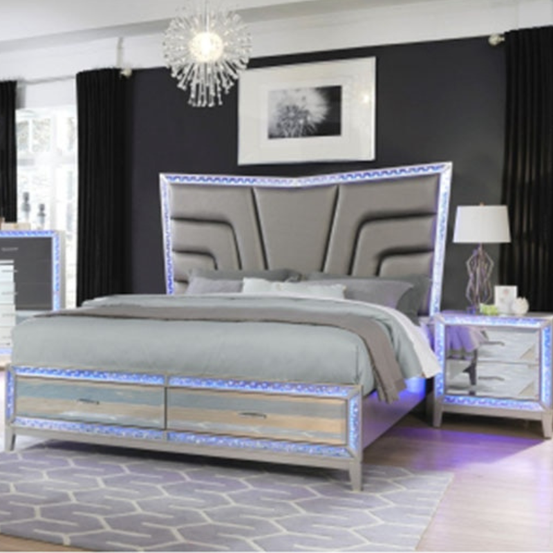 Luxury Bedroom Set With LED Lights